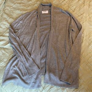 Gray Open Front Cardigan